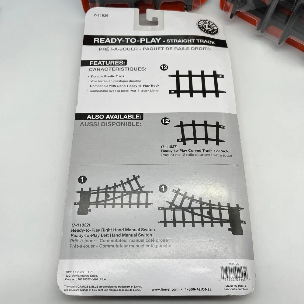 Lionel 3x 12Pk Straight Track 7-11826 Ready-To-Play G Train Track Accessory